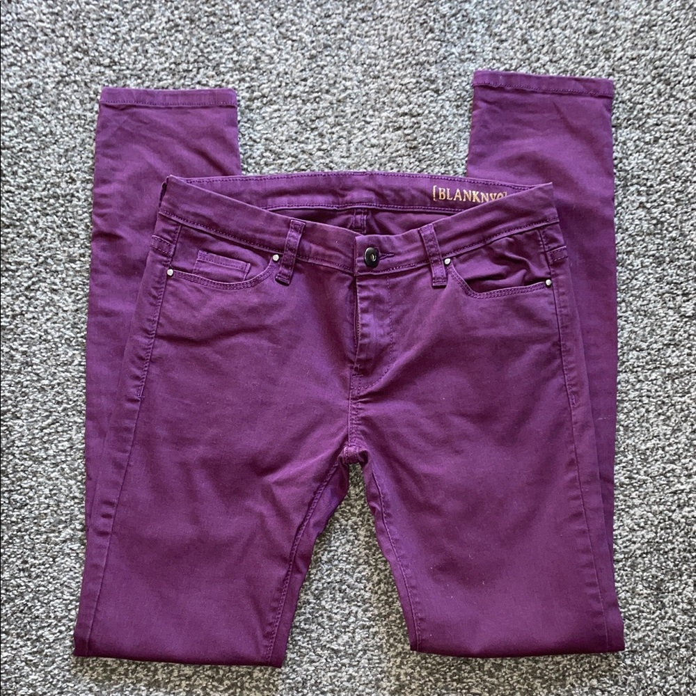 Blank NYC Women’s Dark Magenta Denim Jeans Pants Low Rise Skinny Size 27